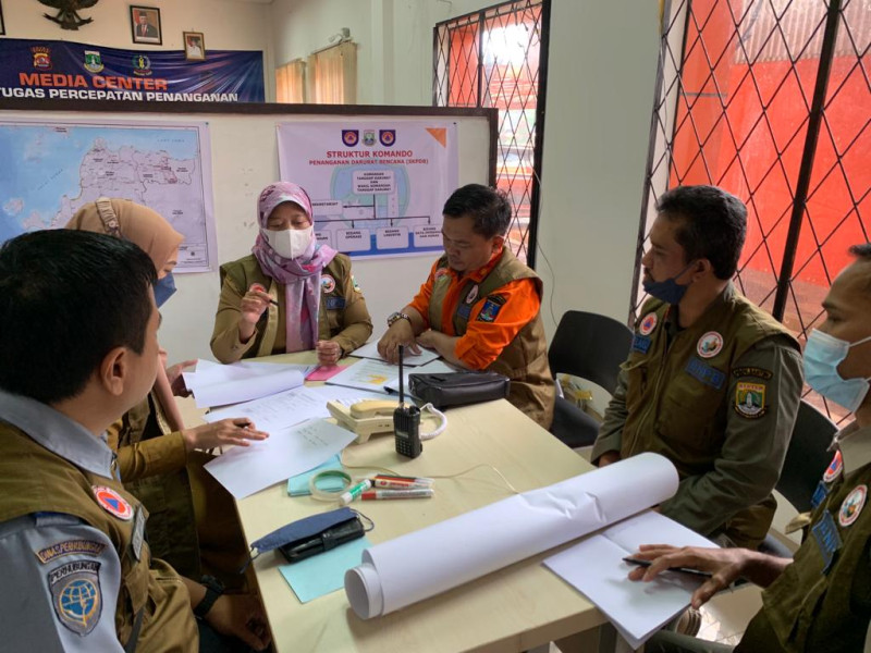 Geladi Posko atau Command Post Exercise (CPX) dengan peserta perwakilan pelaku kebencanaan se-provinsi Banten, Selasa (14/6).
