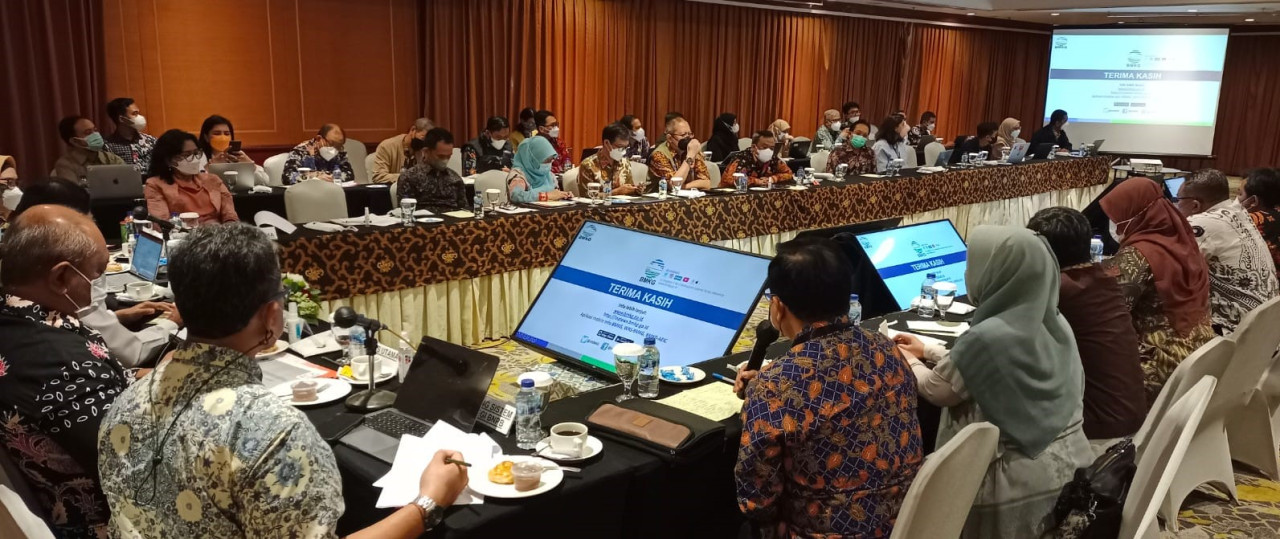 Suasana acara pertemuan Steering Committee (SC) dalam kegiatan Prakarsa Ketangguhan Bencana Indonesia atau Indonesia Disaster Resilience Project (IDRIP) yang diselenggarakan di Ruang Rapat Timor Hotel Borobudur, Jakarta, Jumat (24/6).