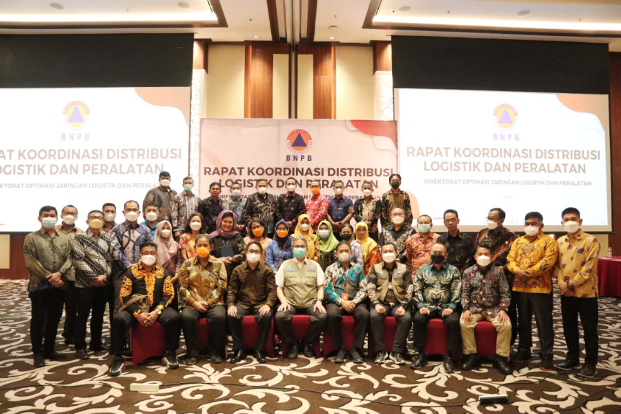 Rapat Koordinasi Distribusi Logistik dan Peralatan di Wilayah Tangerang, Provinsi Banten, Selasa (23/8).
