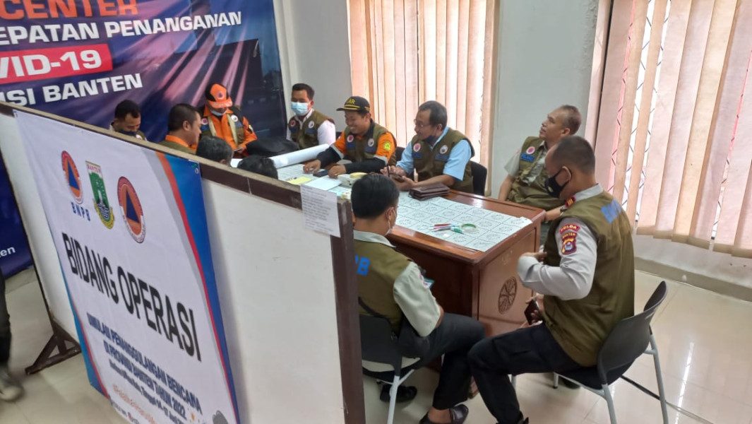 Geladi Posko atau Command Post Exercise (CPX) dengan peserta perwakilan pelaku kebencanaan se-provinsi Banten, Selasa (14/6).
