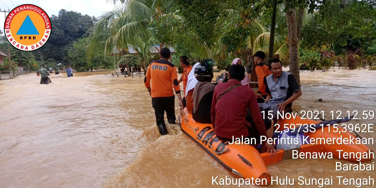 2.528 KK Terdampak Banjir di Kabupaten Hulu Sungai Tengah